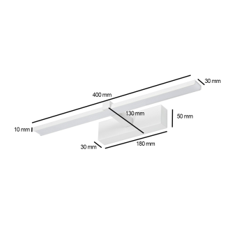 Idea led ID-9019 - Nástěnné koupelnové LED svítidlo VENUS 8W, 4200K, 580lm, IP44, 40cm, bílá