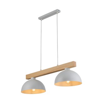 TK Lighting 4713 - Dřevěný lustr Oslo white 2xE27, 830mm, bílá/dřevo