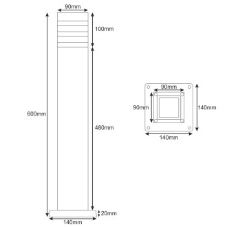 Idea led ID-8019-CZ - Venkovní stojanové svítidlo SAGITTA 1xE27, IP54, 60cm, černá + senzor