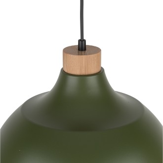 TK Lighting 5665 - Lustr Cap 1xE27, Ø340, zelená/borovice