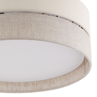 TK Lighting 5775 - Stropní textilní svítidlo Eco 4xE27, Ø450, bílá/béžová/len