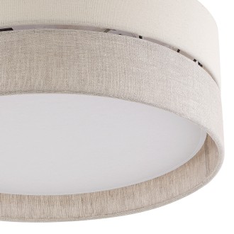 TK Lighting 5775 - Stropní textilní svítidlo Eco 4xE27, Ø450, bílá/béžová/len