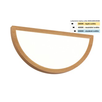 TOP LIGHT Revit AD CCT - Nástěnné LED svítidlo Revit A 18W, 3000/4000/6500K, 1800lm,hnědá/imitace dřeva