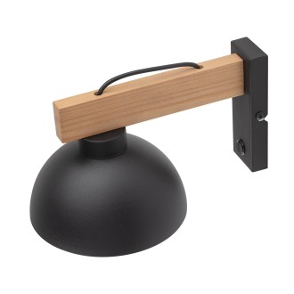 TK Lighting 4961 - Nástěnné dřevěné svítidlo Oslo black 1xE27, černá/dřevo