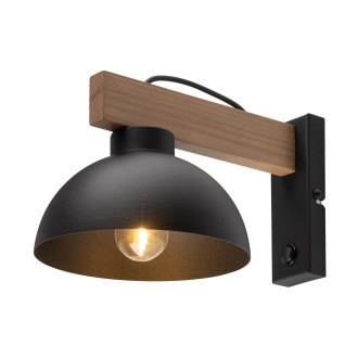 TK Lighting 4961 - Nástěnné dřevěné svítidlo Oslo black 1xE27, černá/dřevo