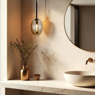 TK Lighting 10831 - Lustr PEARL 1xG9, Ø100, černá/koňak