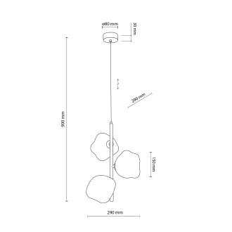 TK Lighting 11107 - Lustr LAVA SABIA 3xG9, koňak/béžová