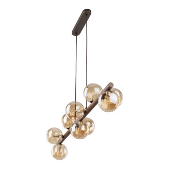 TK Lighting 11097 - Lustr ESTERA WOOD 9xG9, ořech/bronz/jantar