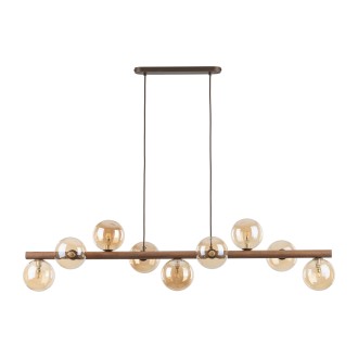 TK Lighting 11097 - Lustr ESTERA WOOD 9xG9, ořech/bronz/jantar