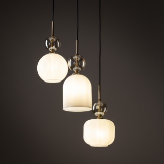 TK Lighting 11592 - Lustr SOPHIA COGNAC WHITE 3xE14, bílá/koňak/černá/zlatá