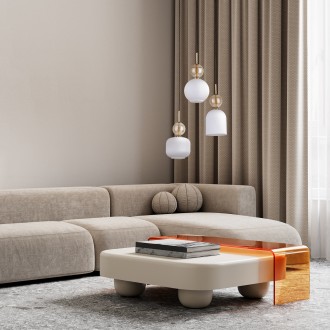 TK Lighting 11592 - Lustr SOPHIA COGNAC WHITE 3xE14, bílá/koňak/černá/zlatá