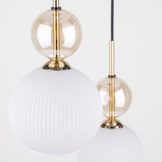 TK Lighting 11592 - Lustr SOPHIA COGNAC WHITE 3xE14, bílá/koňak/černá/zlatá