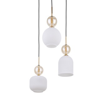 TK Lighting 11592 - Lustr SOPHIA COGNAC WHITE 3xE14, bílá/koňak/černá/zlatá