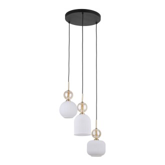 TK Lighting 11592 - Lustr SOPHIA COGNAC WHITE 3xE14, bílá/koňak/černá/zlatá