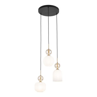 TK Lighting 11592 - Lustr SOPHIA COGNAC WHITE 3xE14, bílá/koňak/černá/zlatá