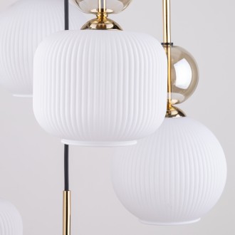 TK Lighting 11593 - Lustr SOPHIA COGNAC WHITE 5xE14, bílá/koňak/černá/zlatá