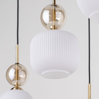 TK Lighting 11594 - Lustr SOPHIA COGNAC WHITE 6xE14, bílá/koňak/černá/zlatá