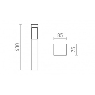Rendl R14171 - Venkovní stojanové LED svítidlo TORIN 60 7W, 3000K, 580lm, IP65, Ra90, šedá