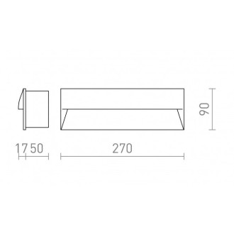 Rendl R14207 - Zápustné LED svítidlo do stěny REP 27 10W, 3000K, 431lm, 230V, 90°, IP65, černá