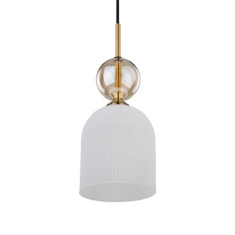 TK Lighting 11020 - Lustr SOPHIA COGNAC WHITE 1xE14, bílá/koňak/černá/zlatá