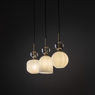 TK Lighting 11591 - Lustr SOPHIA COGNAC WHITE 3xE14, bílá/koňak/černá/zlatá