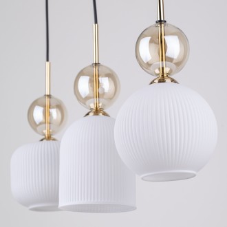 TK Lighting 11591 - Lustr SOPHIA COGNAC WHITE 3xE14, bílá/koňak/černá/zlatá