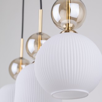 TK Lighting 11591 - Lustr SOPHIA COGNAC WHITE 3xE14, bílá/koňak/černá/zlatá