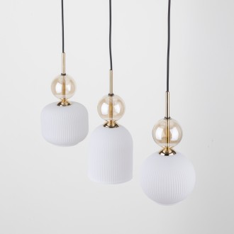 TK Lighting 11591 - Lustr SOPHIA COGNAC WHITE 3xE14, bílá/koňak/černá/zlatá