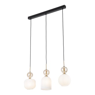 TK Lighting 11591 - Lustr SOPHIA COGNAC WHITE 3xE14, bílá/koňak/černá/zlatá