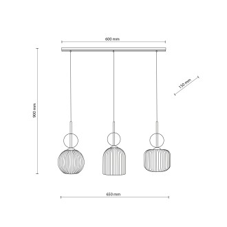 TK Lighting 11591 - Lustr SOPHIA COGNAC WHITE 3xE14, bílá/koňak/černá/zlatá