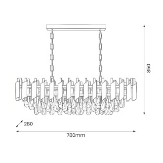 Křišťálový lustr CRISTAL 10xE14, černá/zlatá