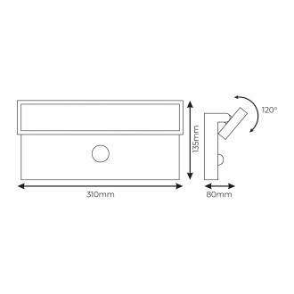 Idea led ID-8025 - Nástěnné venkovní LED svítidlo Velorion 27W, 4000K, 3375 lm, IP65, černá + PIR senzor