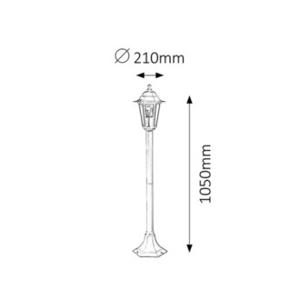 Rabalux 8209 - Venkovní stojanové svítidlo Velence 1xE27, IP43, 1050mm, bílá/sklo