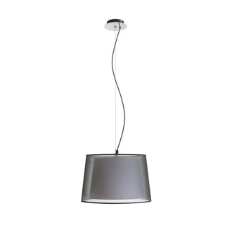 Rendl R12483 - Textilní lustr Esplanade 1xE27, Ø430, transparentní černá/bílá/chrom