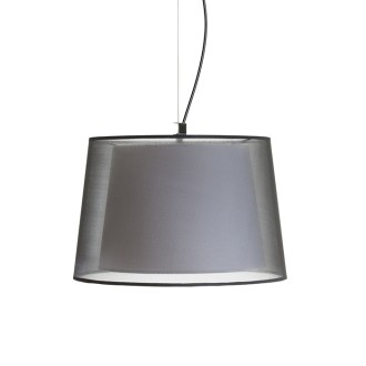 Rendl R12483 - Textilní lustr Esplanade 1xE27, Ø430, transparentní černá/bílá/chrom