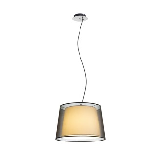 Rendl R12483 - Textilní lustr Esplanade 1xE27, Ø430, transparentní černá/bílá/chrom