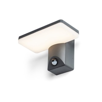 Rendl R13654 - Venkovní nástěnné LED svítidlo Rina 12W, 3000K, 900lm, IP65, antracit/opál + senzor
