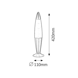Lávová lampička Lollipop 2 1xE14 G45, 420xØ110, stříbrná/čirá/růžová