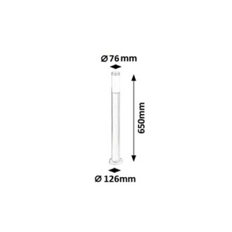 Rabalux 8264 - Venkovní stojanové svítidlo Inox torch 1xE27, IP44, Ø76, V650, saténový chrom/bílá