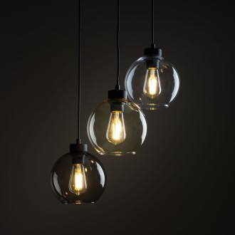 TK Lighting 2831 - Lustr Cubus 3xE27, Ø490, černá/čirá/grafit/jantar
