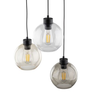 TK Lighting 2831 - Lustr Cubus 3xE27, Ø490, černá/čirá/grafit/jantar