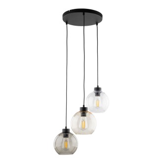 TK Lighting 2831 - Lustr Cubus 3xE27, Ø490, černá/čirá/grafit/jantar
