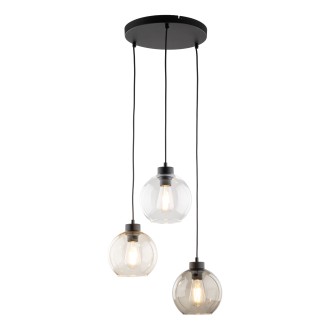 TK Lighting 2831 - Lustr Cubus 3xE27, Ø490, černá/čirá/grafit/jantar