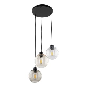 TK Lighting 2831 - Lustr Cubus 3xE27, Ø490, černá/čirá/grafit/jantar