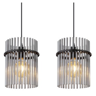 Globo 15698-4H - Designový lustr Gorley 4xE27, matná černá/kouřové sklo