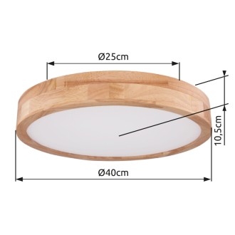 Globo 41745-24 - Stropní dřevěné LED svítidlo Rainer 24W, 1800lm, 3000-6000K, Ø400, přírodní