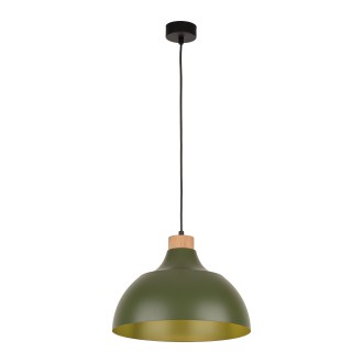 TK Lighting 5665 - Lustr Cap 1xE27, Ø340, zelená/borovice