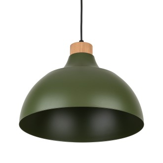 TK Lighting 5665 - Lustr Cap 1xE27, Ø340, zelená/borovice