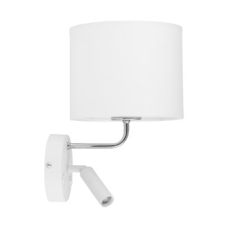 TK Lighting 4236 - Nástěnné svítidlo Richi 1xE27 + 1xG9, bílá/chrom/textil
