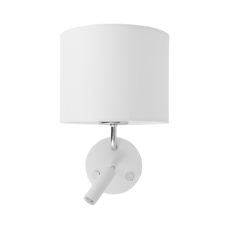 TK Lighting 4236 - Nástěnné svítidlo Richi 1xE27 + 1xG9, bílá/chrom/textil